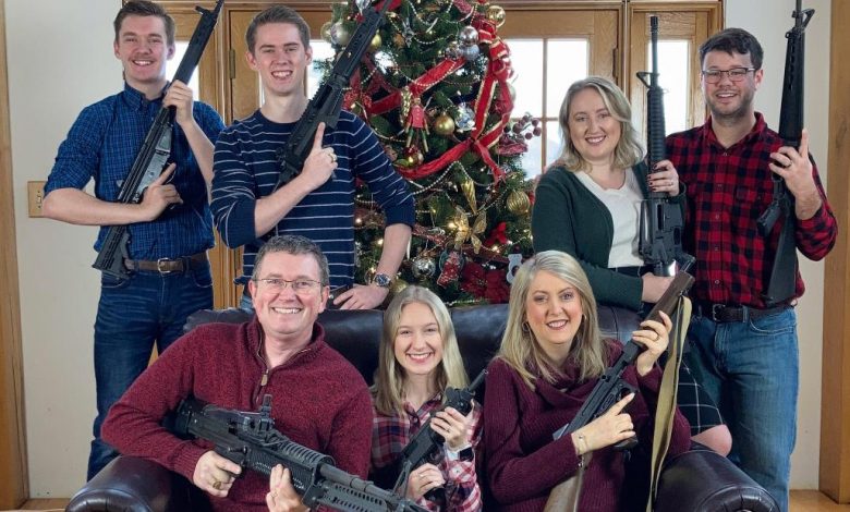 Congressman Thomas Massie posts Christmas family photo with guns, asking Santa about bullets after school shooting in Michigan