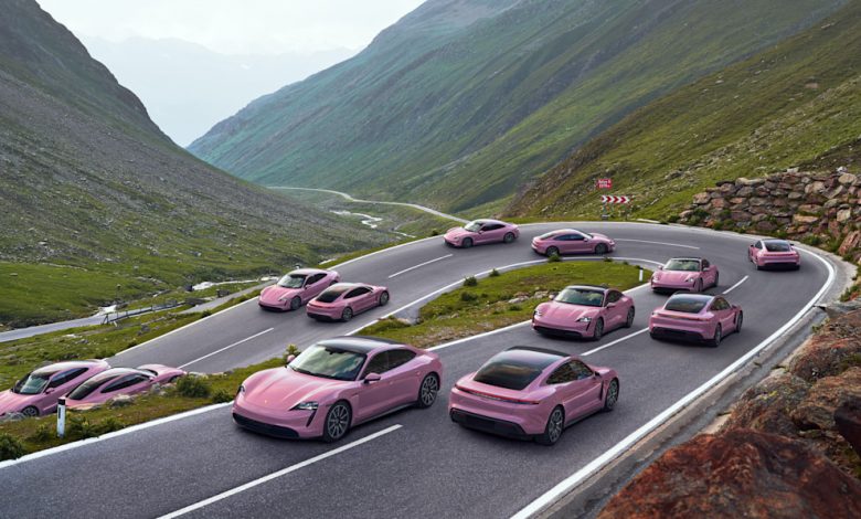 Enjoy the weekend with a world of pink Porsche Taycans