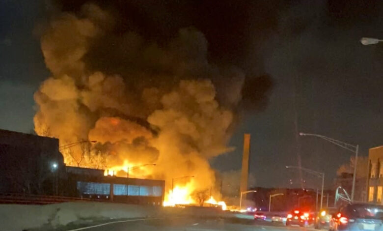 Disaster is averted when massive fire near a chemical plant in New Jersey is contained