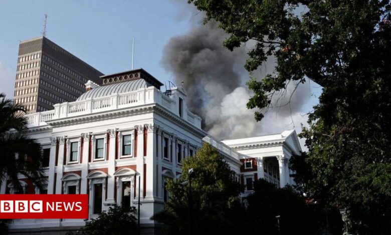 Cape Town: Huge flames tore through South Africa's parliament building