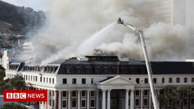 South Africa's parliament building catches fire again