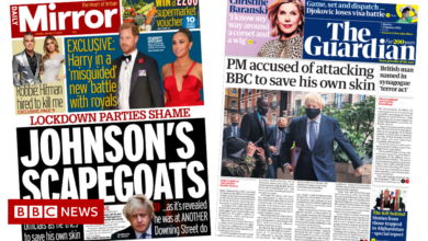 Newspaper headline: PM asked at parties as he fought 'to save his skin'