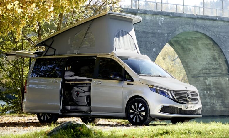 Mercedes-Benz EQV treated with campers