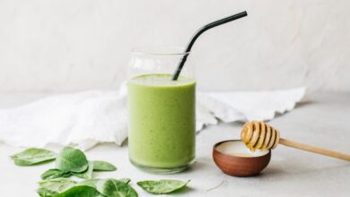 This healthy green smoothie is packed with protein, healthy fats, and fiber