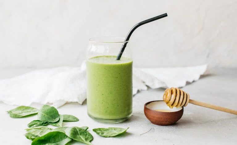 This healthy green smoothie is packed with protein, healthy fats, and fiber