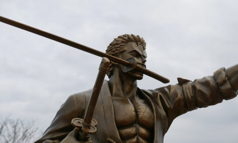 Zoro One Piece Statue Unveiled in Kumamoto