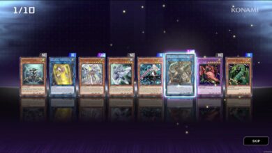 Packages and decks in the Yu-Gi-Oh Master Duel Shop are shown in the video