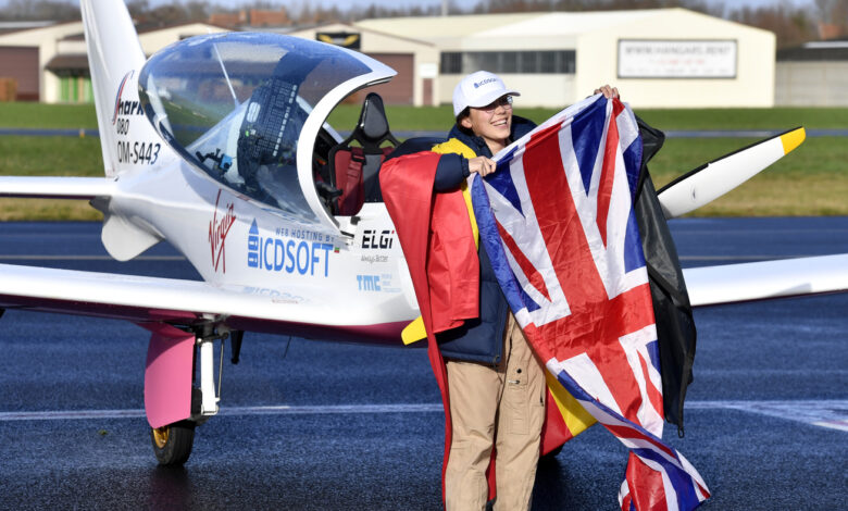 A British-Belgian pilot becomes the youngest woman to fly solo around the world: NPR