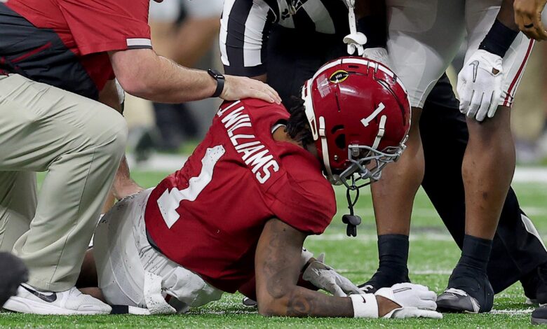 Jameson Williams was injured too much for Bryce Young, Alabama to get through
