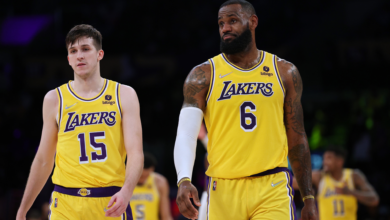 LeBron James confuses Lakers teammate Austin Reaves in viral exchange on way to win over Nets