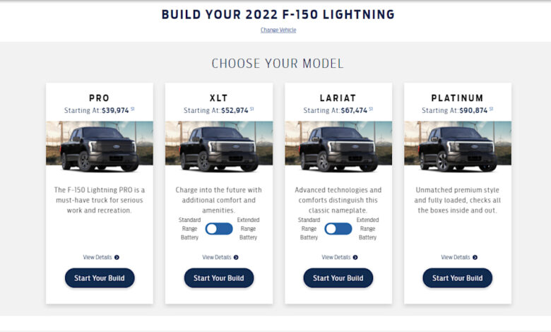 Instructions for ordering and configuring Ford F-150 Lightning 2022 are now available
