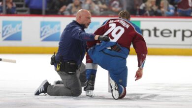 Nathan MacKinnon injury update: Avalanche All-Star leaves match after collision with Bruins' Taylor Hall