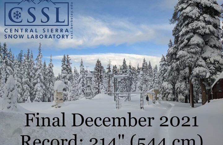 California's Sierra Nevada sets all-time snowfall record in December - Are you floating for it?