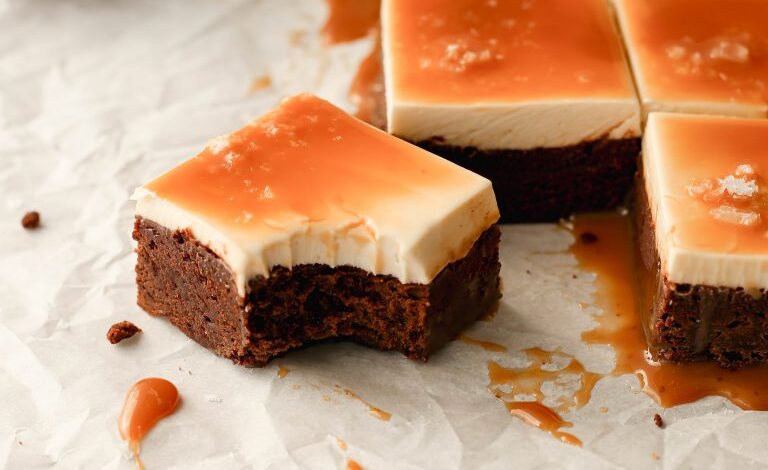 Salted Caramel Cheese Brownies are the most dreamy dessert