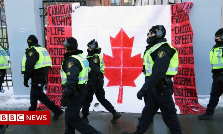 Trucking in Canada: Arrest as police warn of 'volatile' protesters