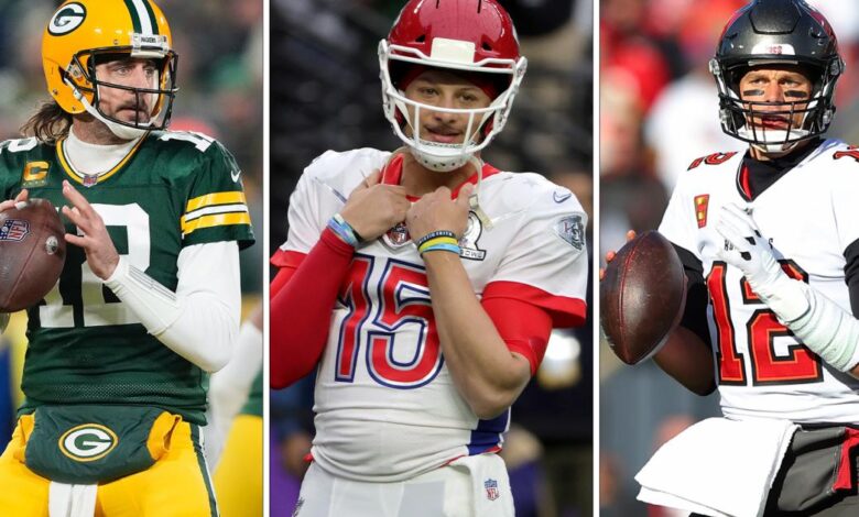 The list is led by Aaron Rodgers and Patrick Mahomes, including... Tom Brady?