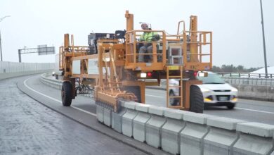 Watch Road Zipper move concrete barriers as if they were weightless