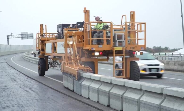Watch Road Zipper move concrete barriers as if they were weightless