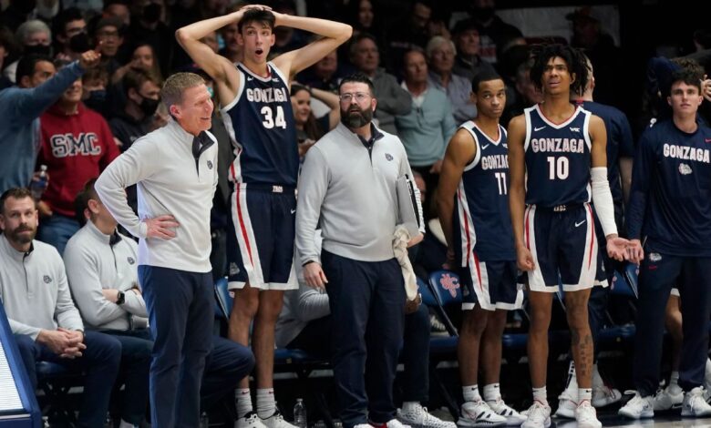 Gonzaga Bulldogs are on the list of 7 men's basketball teams that broke into the top 10 to lose on Saturday