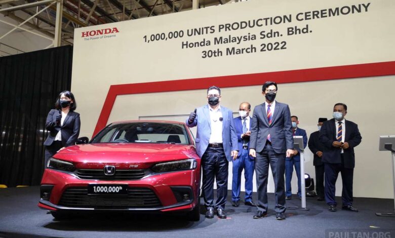 Honda Malaysia hits 1 million production milestone - Civic RS is the landmark model of Melaka factory