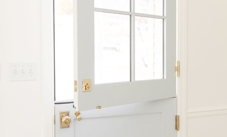 A dutch door painted in Silver Gray