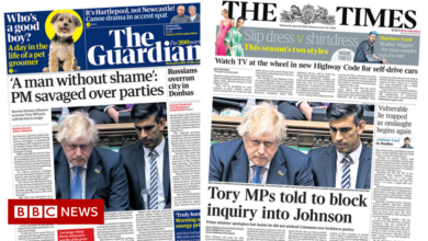 Newspaper headlines: 'The Prime Minister has no shame' and 'Tory MP asks to block inquiry'