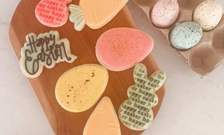 Easter-themed sugar cookies
