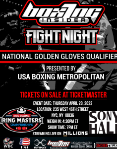 Big City Bright Lights: Boxing Insider Host "Fight Night" Thursday