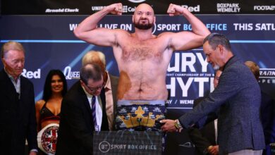 Tyson Fury and Dillian Whyte are officially gearing up for tomorrow night's heavyweight clash in London after weighing