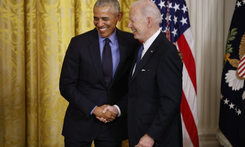 Barack Obama jokingly calls Joe Biden "Vice President" as he returns to the White House to celebrate the Affordable Care Act anniversary