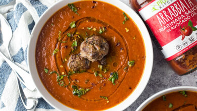 Tomato Soup with Spicy Gluten Free Meatballs Recipe