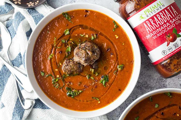 Tomato Soup with Spicy Gluten Free Meatballs Recipe