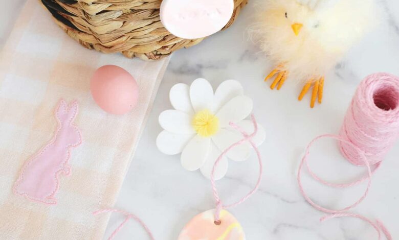 Marble Easter Basket Name Tag (of air-dried clay!)