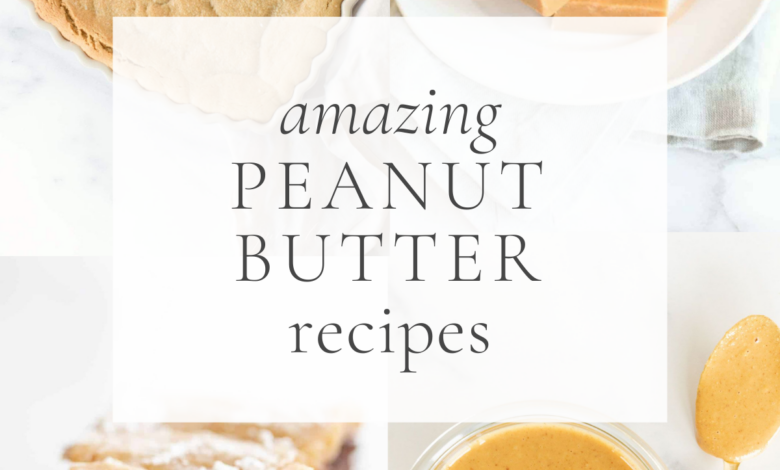a graphic of peanut butter desserts with a title that reads