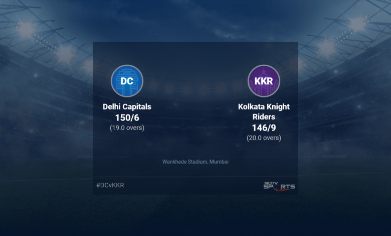 Delhi Capitals vs Kolkata Knight Riders live score via Match 41 T20 16 20 updated