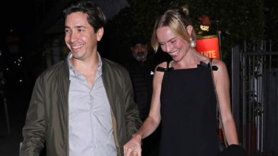 Kate Bosworth wore a chic mini dress with Justin Long
