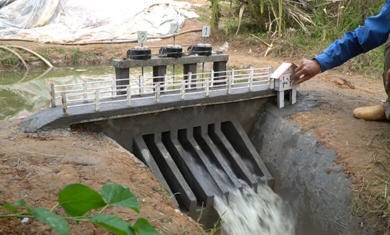 Mini hydropower dam - still image from the YouTube video.