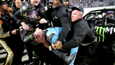The road fight between Ty Gibbs, Sam Mayer after Brandon Jones' Xfinity victory at Martinsville