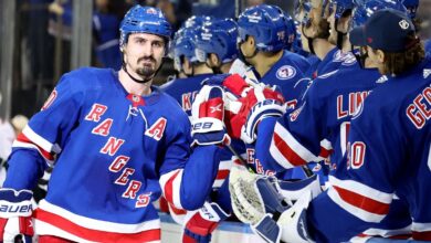 New York Rangers forward Chris Kreider, 'a special player,' scored his 50th goal of the season in a home loss
