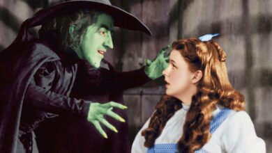 Judy Garland wore the dress as Dorothy in the scene where she faced the Wicked Witch of the West in the Witch's Castle