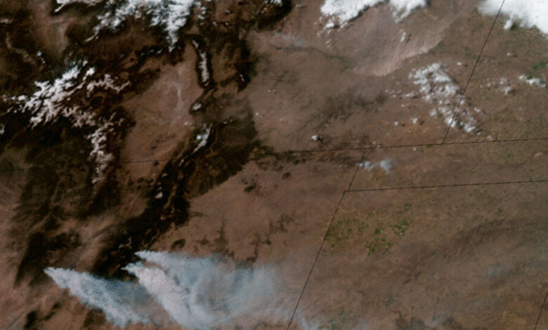 NOAA Image Captures Smoke and Dust of Wildfires on Impact Field