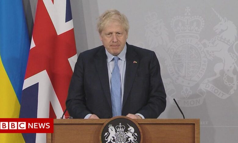 Boris Johnson addresses the Ukrainian parliament via video link