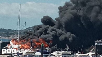 Huge fire broke out on superyacht in Torquay harbour