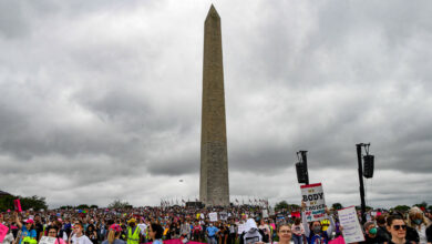 Thousands gather at marches demanding abortion rights