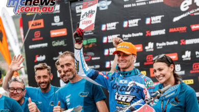 Wil Ruprecht atop the podium on the opening day in Portugal