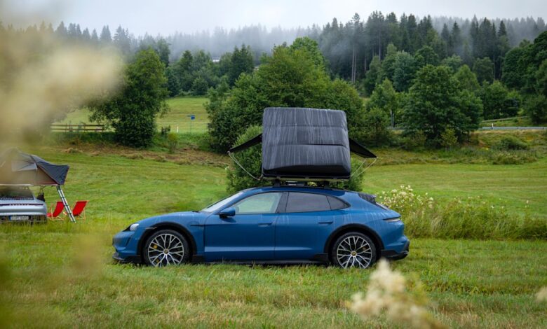 Porsche has a new Taycan Turbo S Cross Turismo Roof Tent experience
