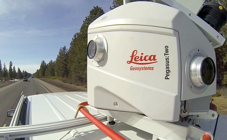 LiDAR camera mounted to the top of a vehicle. Image credit: Oregon Department of Transportation via Flickr, CC BY 2.0