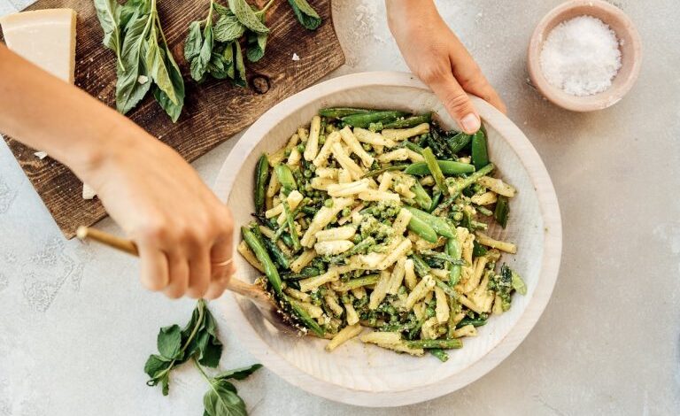 Easy Pesto Pasta Primavera requires only 10 simple ingredients