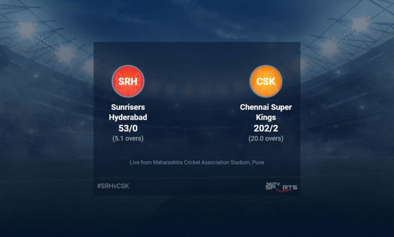 Sunrisers Hyderabad vs Chennai Super Kings Ball Live Score, IPL 2022 Cricket Live Score Of Today's Match On NDTV Sports