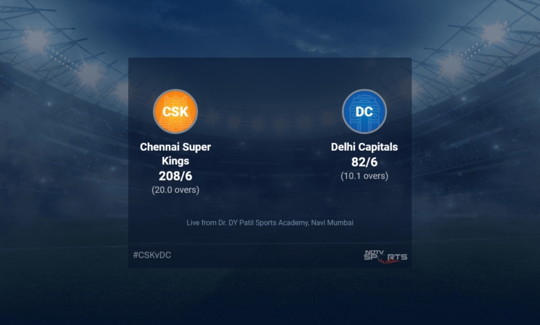 Chennai Super Kings vs Delhi Capitals live score update on match 55 T20 6 10